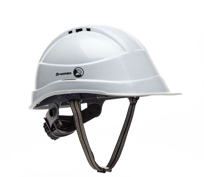 Dromex Hard Hat Orange - Ratchet Adjustable - Chin Strap