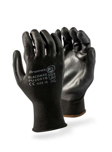 Dromex Glove Black Max Black PU Palm Size 10 [12]