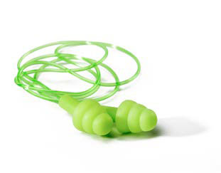 DROMEX EARPLUG REUSABLE CORDED FLUERESCENT GREEN [200]